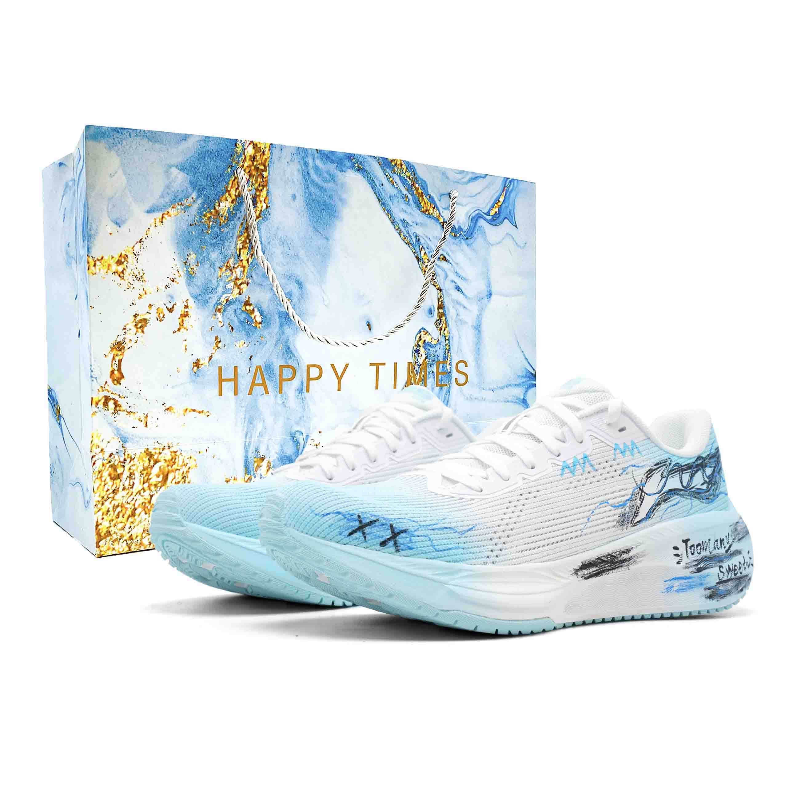 Li Ning Версия 2.0 Низкие Беговые Кроссовки Мужские Бело-Синие ARSU009-7(Team1053-BOX) 39