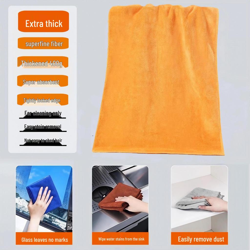 Ultra-Fine Fiber Thickened Car Wash and Cleaning Towel with High Water Absorption - Ideal for Home, Hotel, and Salon Use