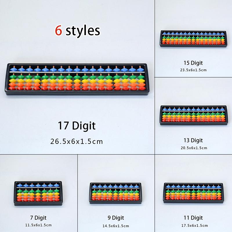 7/9/1113/15/17 Column Plastic Abacus Soroban Calculating Tool Montessori Math Toy For Kids Arithmetic Mental Arithmetic Learn