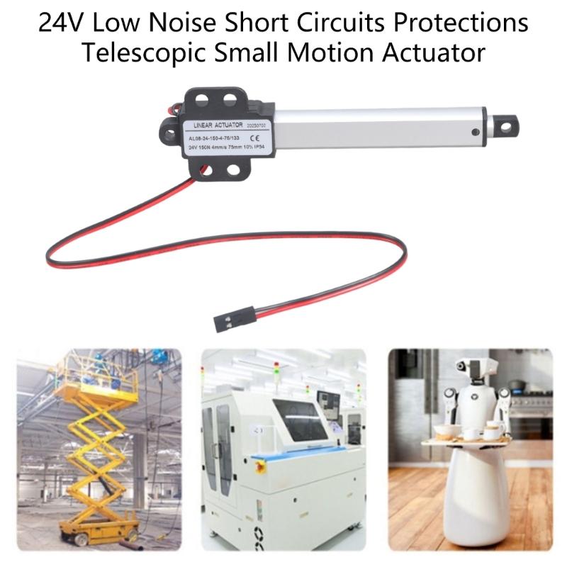 Small Electric Linear Actuator 24V Low Noise Short Circuits Protections Telescopic Small Motion Actuator Easy To Use