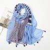 Color Printed Tassel Scarf Bohemian Stitching Shawl Seaside Travel Vacation Sunscreen