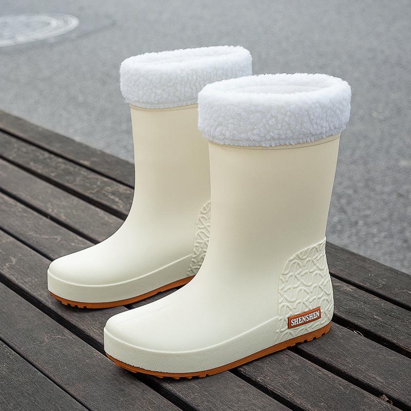 Fashion Rain Shoes Women's Medium Tube Rain Boots New Women's Versatile Waterproof Shoes Wear Wear Wear-resistant Non-slip Rubber Shoes Work