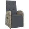 VidaXL Chaises de jardin inclinables coussins 2pcs Gris Résine tressée 319541