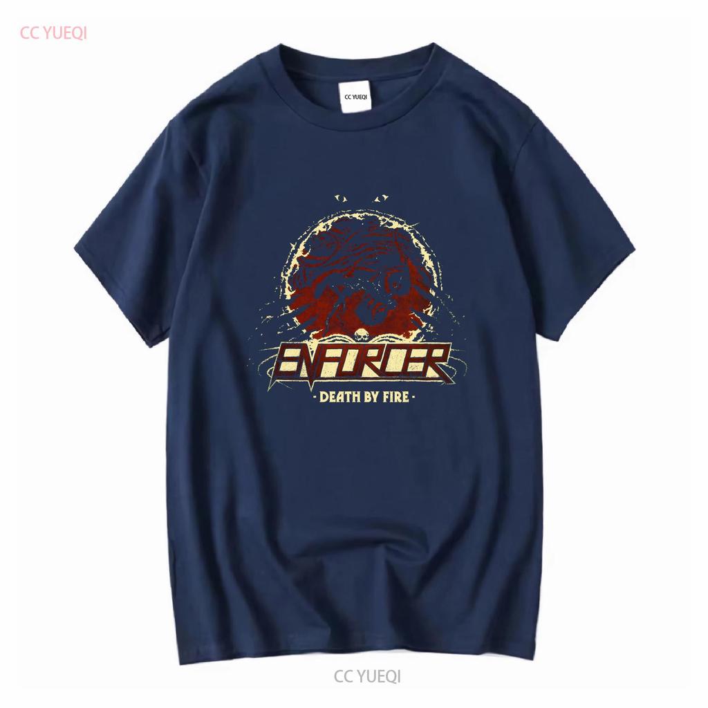 ENFORCER DEATH BY FIRE NEW BLACK T SHIRT long or short sleeves vintage Washed homme Soft Slightly Comfortable Casual Unisex