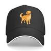 Playful Golden Retriever Line Art Sandwich Baseball Cap Sun Cap Outdoor Workouts Hat