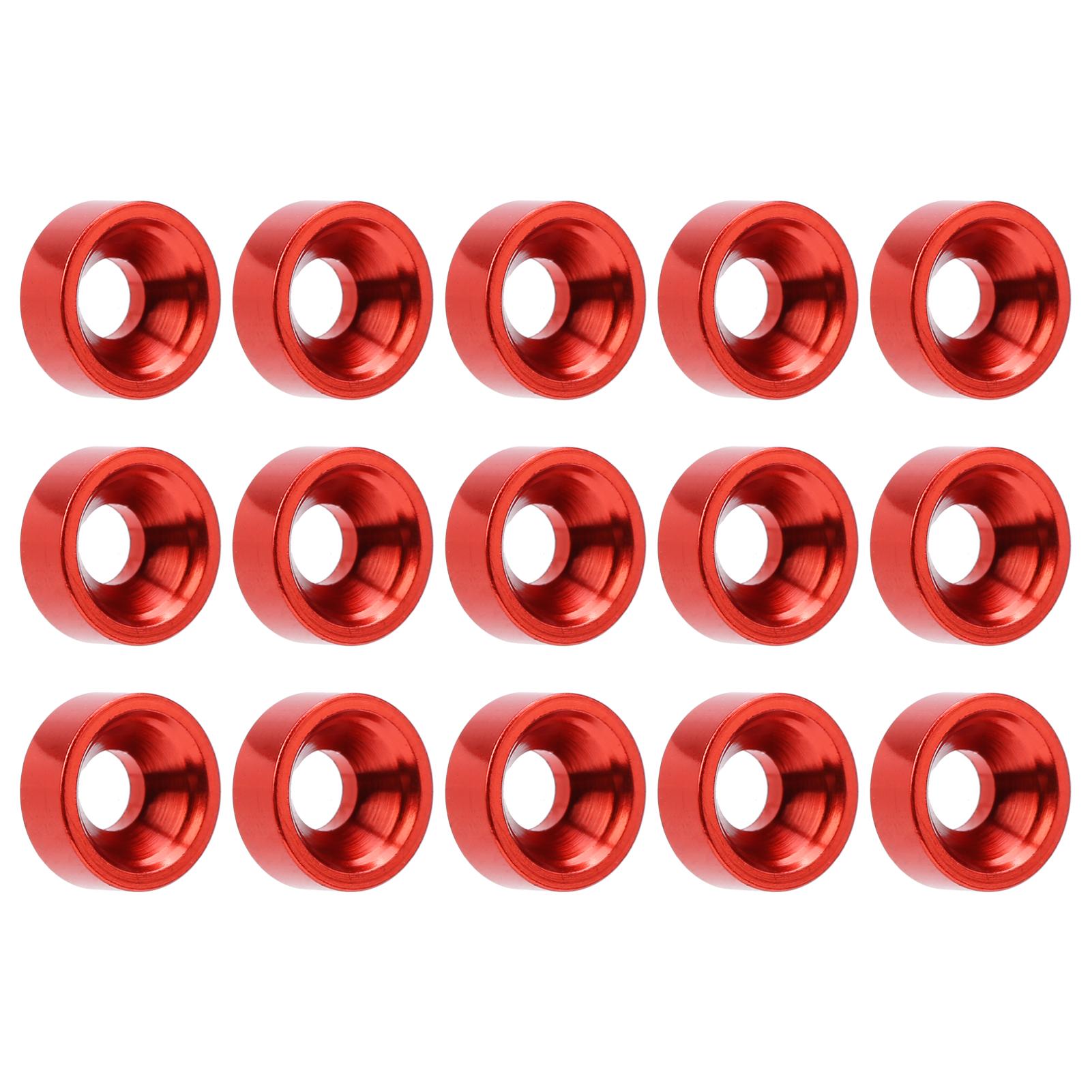 

15pcs M3 Countersunk Screw Washer Aluminium Alloy Concave Gasket Fit for RC ModelRed Red красный