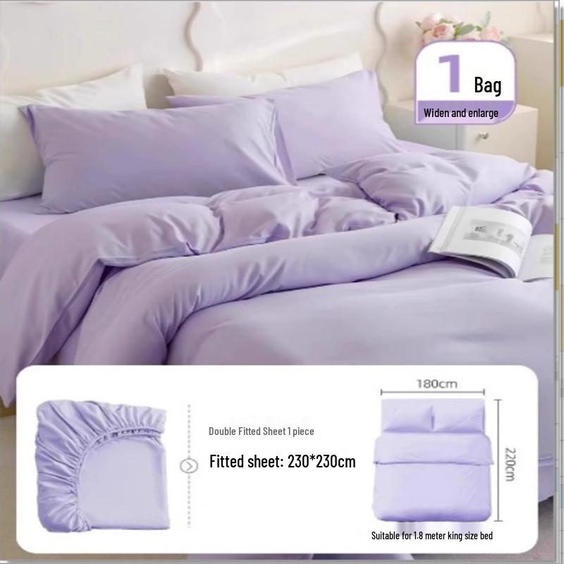 Disposable Bedding Set: Fitted Sheet, Duvet Cover, Pillowcase - Perfect for Travel and Hotel Stays. Non-Pure Cotton.