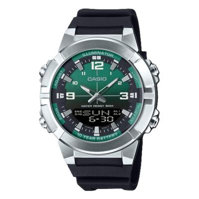 Analog Dijital Kombinasyon Reçine Kayış Yeşil Kadran Kuvars AMW-870A-3AV Erkek Saati