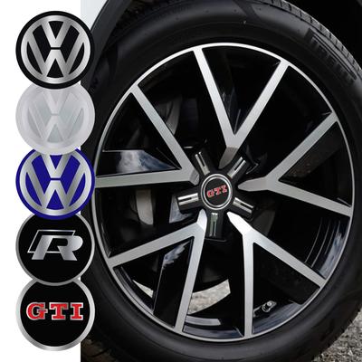 4Pcs 56/60/65mm Car Wheel Center Cover Stickers Hub Cap for VW R Golf Scirocco Tiguan Caddy Passat GTI Lavida Sagitar