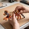 3D Printed Tiger Model Figure, Realistic with Movable Joints, Articulated Figure Forest Animal Figurine for Home Office Bookshelf Flexible Ornament