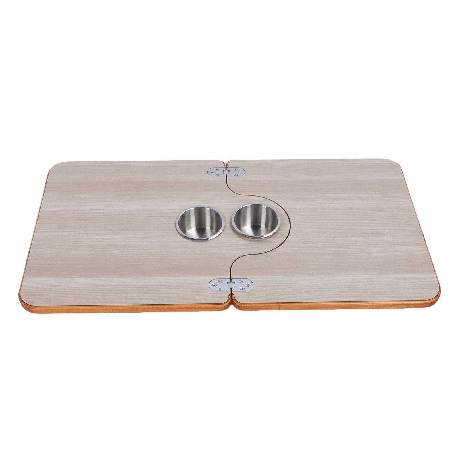 

Столешница для автодома 29,53x15,35 дюйма, складная панель из массива дерева с 2 подстаканниками из нержавеющей стали для прицепа, автодома