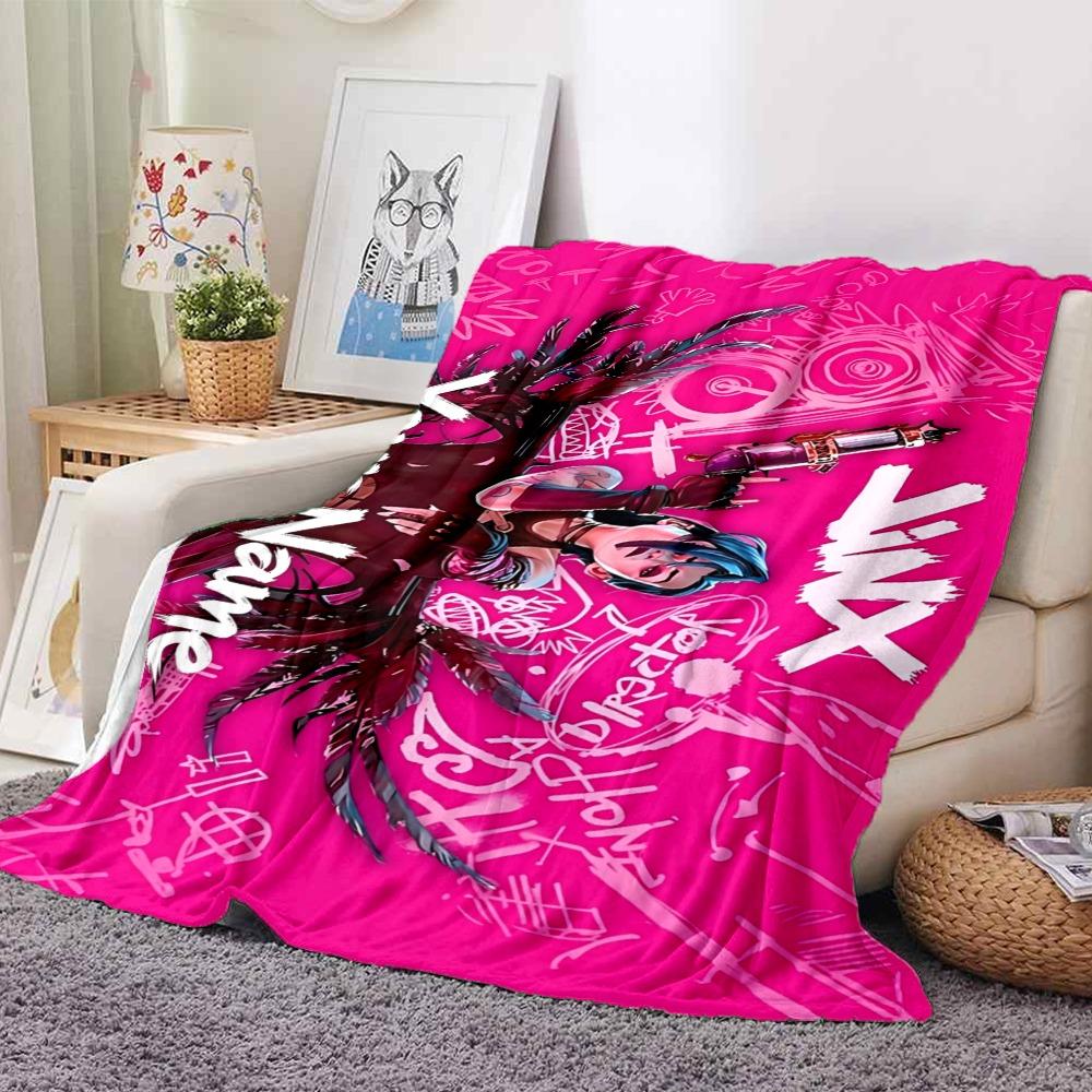 Custom 1Pc Pink Graffiti Anime Swordswoman Fleece Flannel Blanket Soft Warm Cozy Office Throw For Bedroom Couch Travel Birthday Xmas Gift