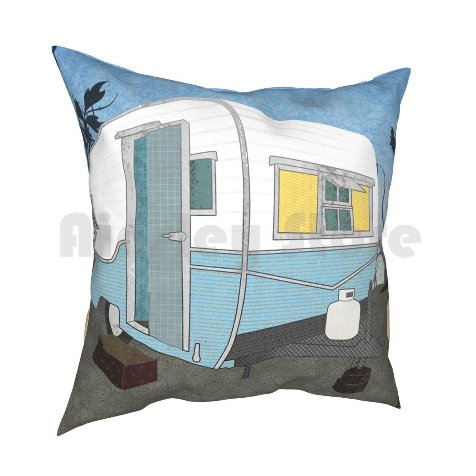 Travel Trailer  Sandhill Crane Pillow Case Printed Home Soft DIY Pillow Cover Travel Trailer Sandhill Crane Bird Wading 30x30cm 12x12in