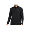 Nike Solid Color Stand Collar Long Sleeve Half Zip Running T-Shirt Men Tops Black FB8557-010