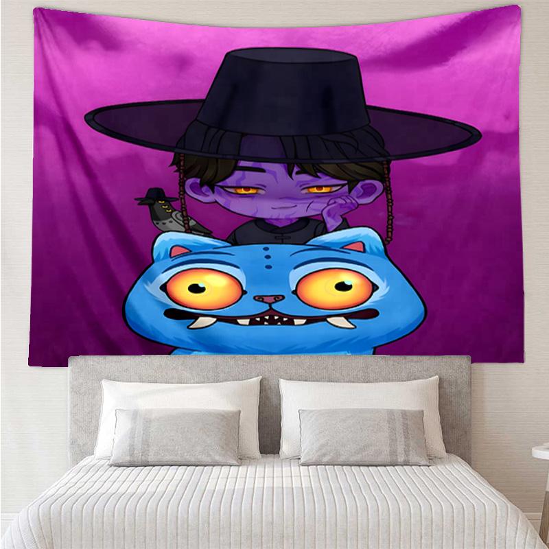 Colorful Kpop cartoon Tapestry Hanging for Bedroom,Livingroom, Playroom,Decor Art Room Wall Tapestry Holiday and Birthday Gifts