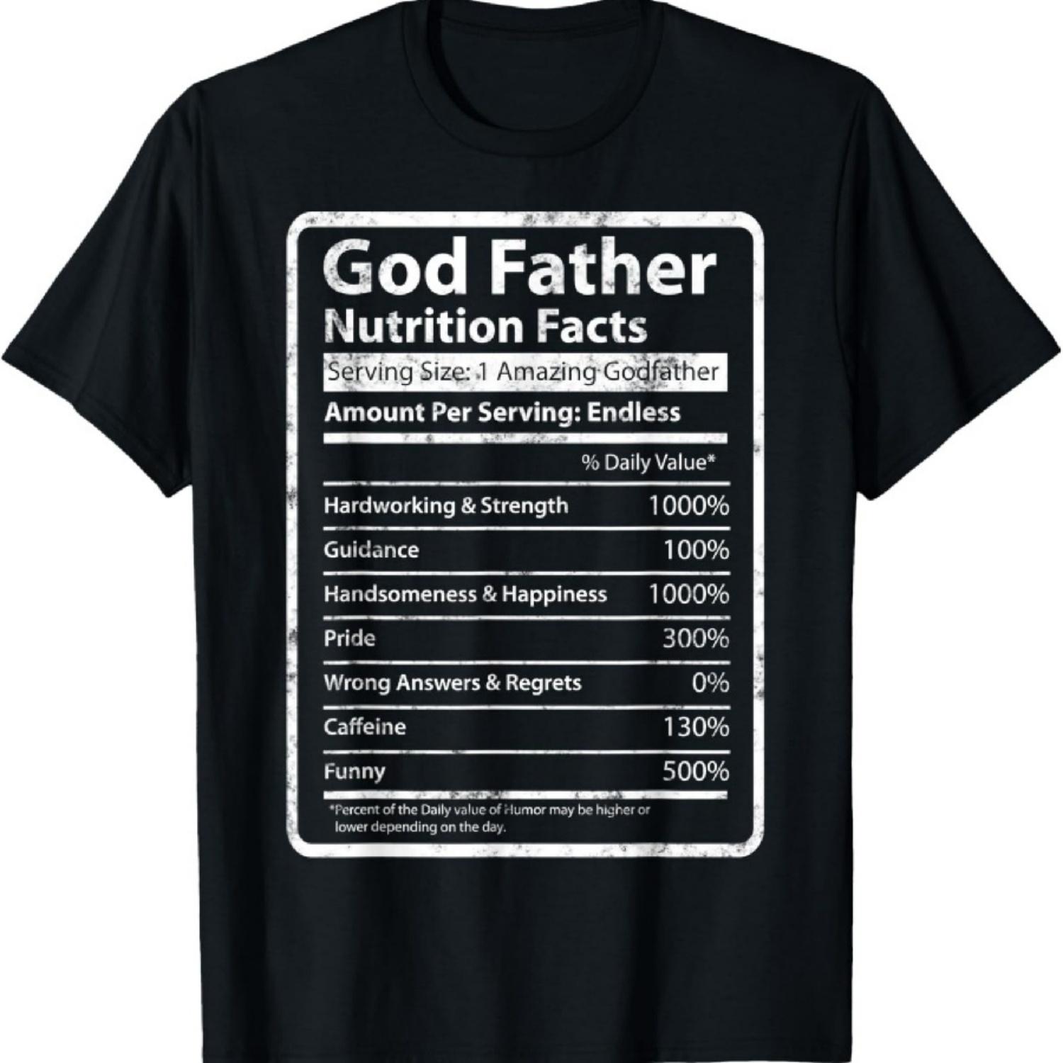 

Godfather Nutrition Facts gifts for Funny Grandpa Godfather T-Shirt XXXXXL різнокольоровий