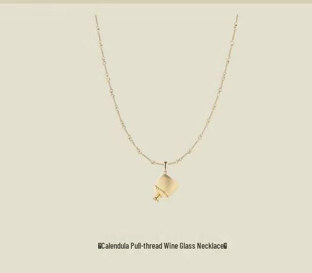 New Retro-Style Wine Glass Necklace Pendant: Versatile, Casual, Elegant Sweater Chain for Women.