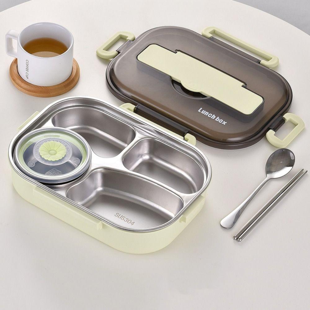 Stainless Steel Insulated Lunch Box Large Capacity Food Warmer Tableware  Office Workers