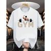 Muscle Man Cotton TShirt Gym Casual Athletic White Tee Mens Fitness Workout Style