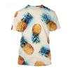 T-Shirt per Ragazzi Casual Cartone Animato Frutta Ananas Stampa Tridimensionale T-Shirt Abbigliamento da Esterno per Bambini Vestiti per Bambini