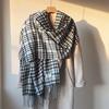 Korean Style All Match Fashion Plaid Scarf for Women Autumn and Winter New Student Warm and Cold Proof Tassel Shawl Scarf