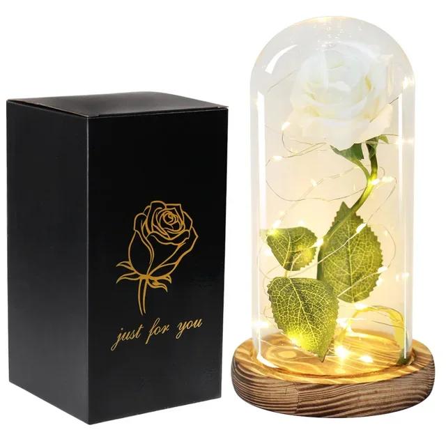 Beauty and Beast Artificial Flower Glass Cover Eternal Rose Birthday Gift Valentine's Day Gift