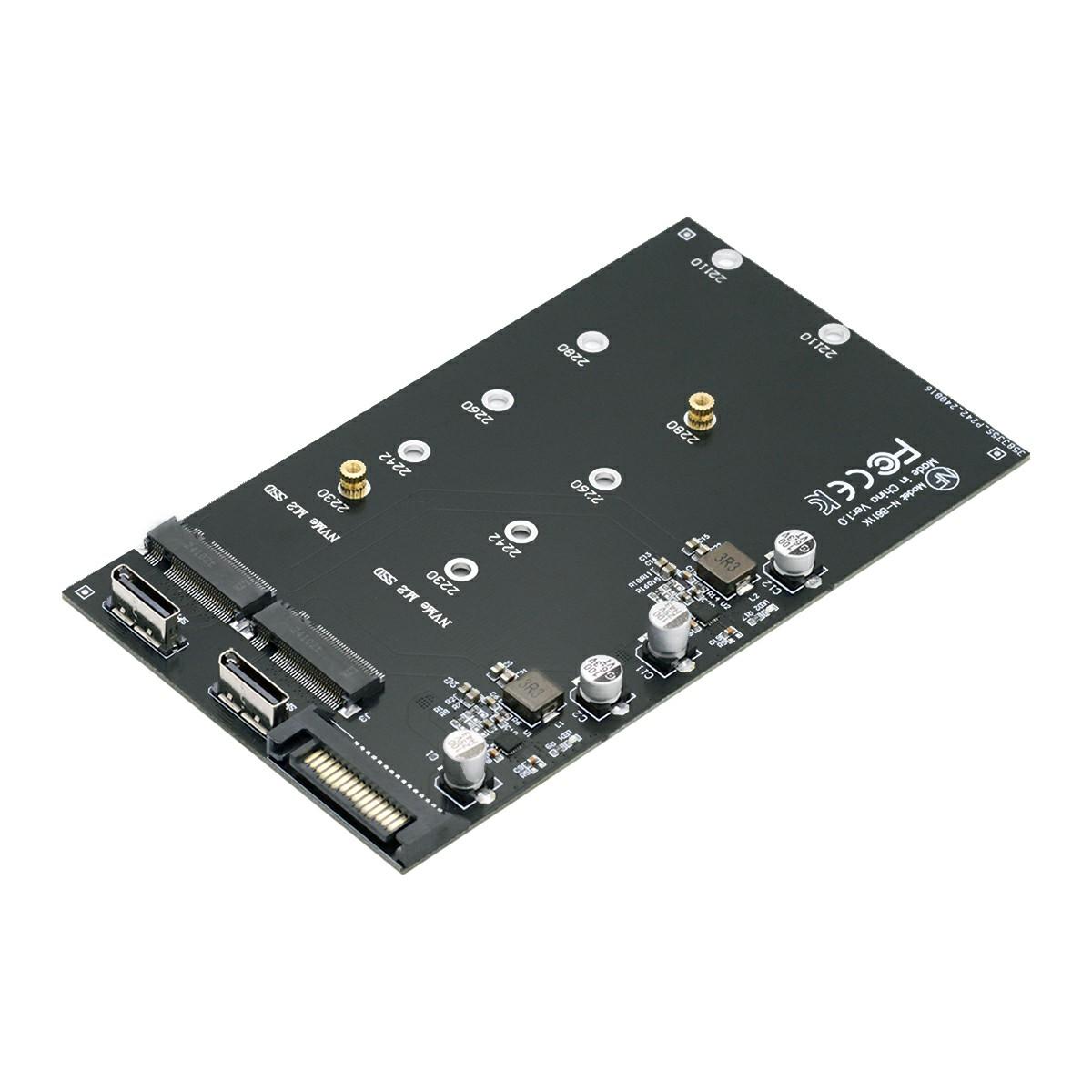 

SF-046-2P Dual Oculink SFF-8612 4X to Dual NVME 110mm Adapter Card for Mainboard/Pcie SSD Connection As Shown A