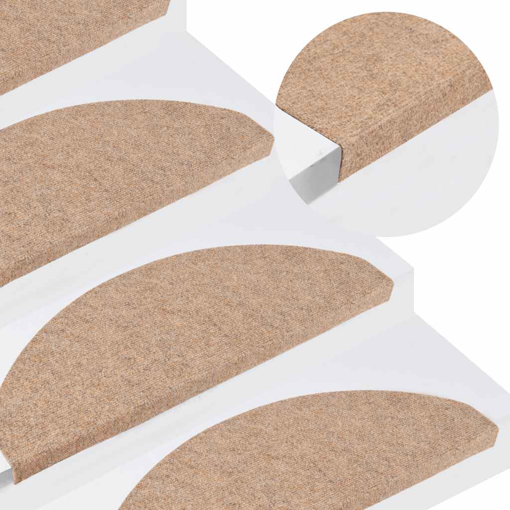 Self Adhesive Stair Treads 30 pcs Beige 65 x 22.5 x 3.5 cm