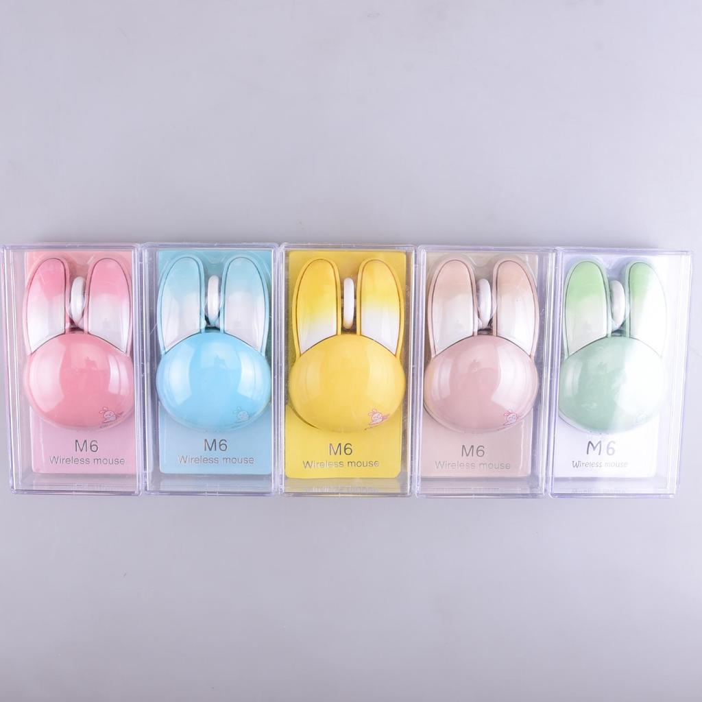 M6 MOFII 2.4G Wireless Compact Silent Mouse with Cute Rabbit Designs,Pink