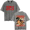 Anime Cowboy Bebop Vintage Washed T-shirt Spike Spiegel See You Space Cowboy T-shirts Manga Retro Oversized T Shirts Unisex