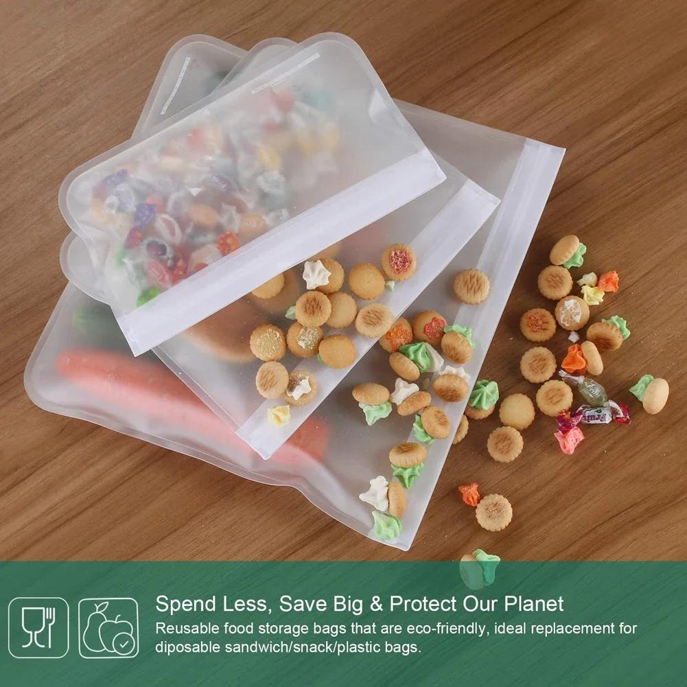10Pcs Silicone Food Storage Containers Leakproof Containers Reusable Stand Up Zip Shut Bag Fresh Bag Food Storage Bag Fresh Wrap