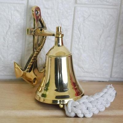 Bell Brass, Small Wall Bell, Door Opener Bell with Cord,