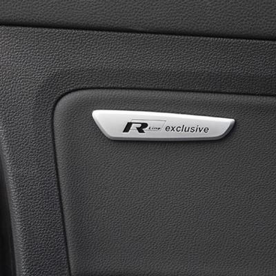 Badge Exclusif Rline Pour VW Autocollant 2 pièces Autocollant d'Accoudoir Intérieur Autocollant Emblème Rline Pour VW Bora Golf CC Tiguan Passat GTI