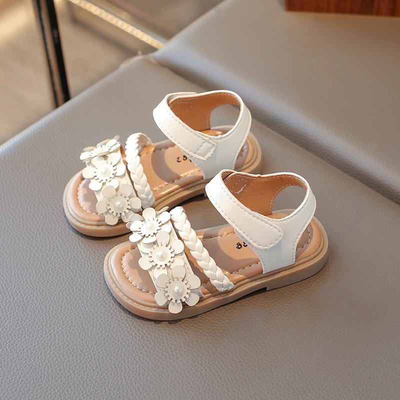Girls' Floral Sandals New Summer Children's Shoes Princess Shoes Korean Version Soft Sole Non-Slip Toddler Baby Shoes