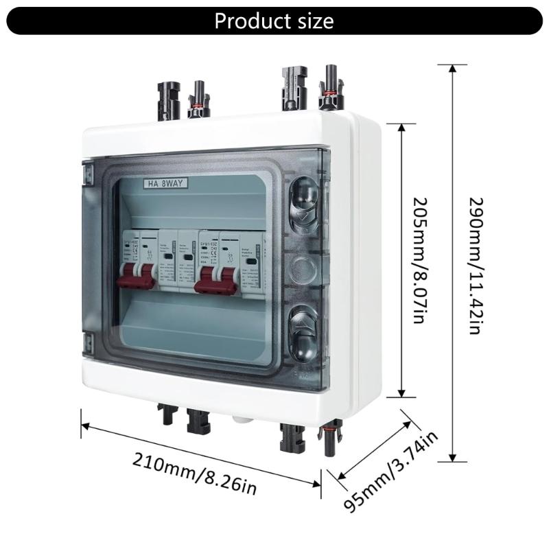 Solar photovoltaic Combiner Box 500V/1000V Waterproof Enclosure With Circuits breaker For Photovoltaic System Install