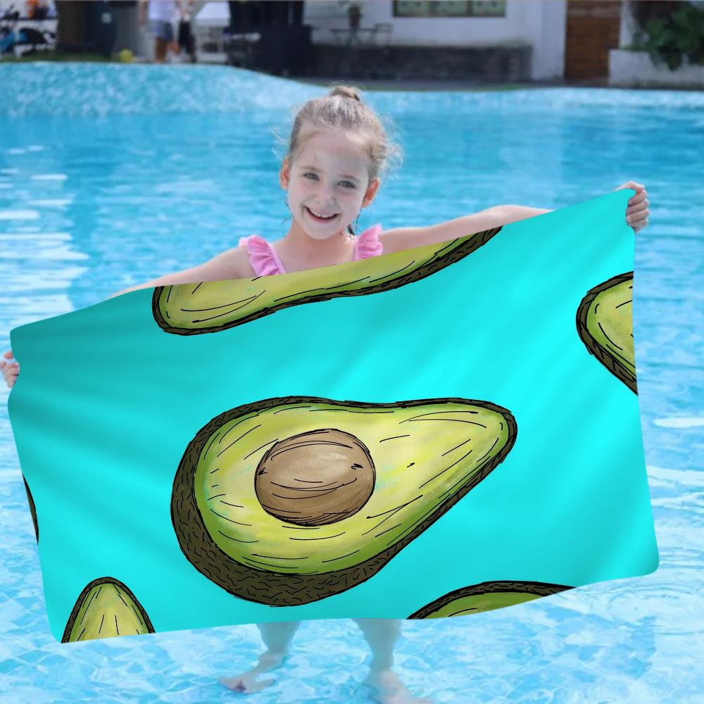 Cairtoon Avocado Microfiber Blanket Quick Drying Beach Towels Oversized Printing Super Absorbent Pool Towel Blanket