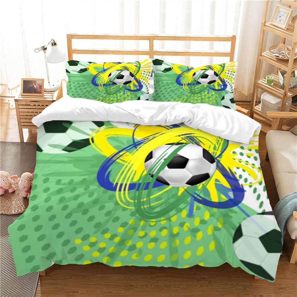 Fußball Malerei Bettbezug Anzug Heim Bettwäsche Queen Bettbezug Set Modisches Bettwäschebezug-Set