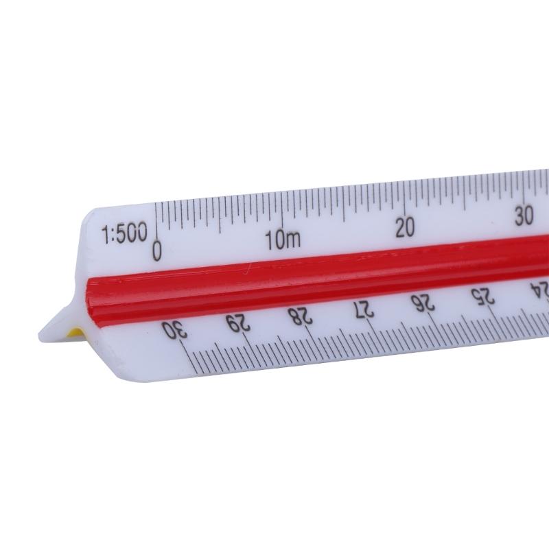 Plastic Scale Ruler, Triangular Ruler, 30cm, Triangular Ruler, Metric Scale 1:20, 1:25, 1:50, 1:75, 1:100, 1:125
