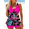 Sommer Strand Neuer Damen Bikini Zweiteiliger Badeanzug Suzuran Blumendruck Urlaub Bindung Strandanzug S-6XL