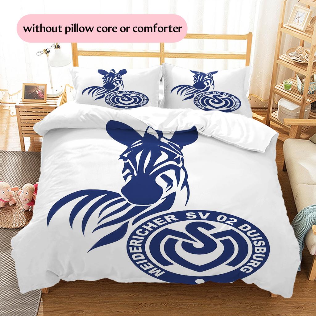 MSV Duisburg Pattern Bedding Home Decoration Birthday Gift (1 * Duvet Cover + 2 * Pillowcase, Without Core)