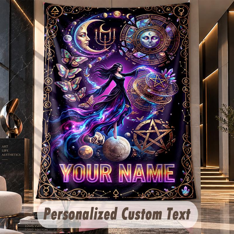 Fantasy Magic (77) Theme Custom Tapestry Personalized Custom Name Text Wall Hanging Tapestry Home Decor Background Cloth