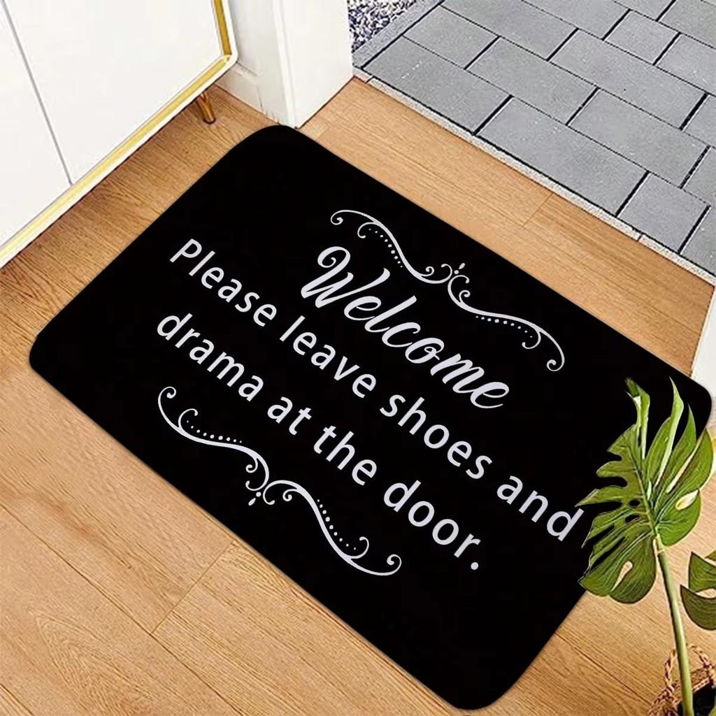 Please Remove Your Shoes Pattern Welcome Rug Kitchen Bathroom Entrance Doormat Non-slip Bedroom Decor Rug Floor Mats Foot Mat