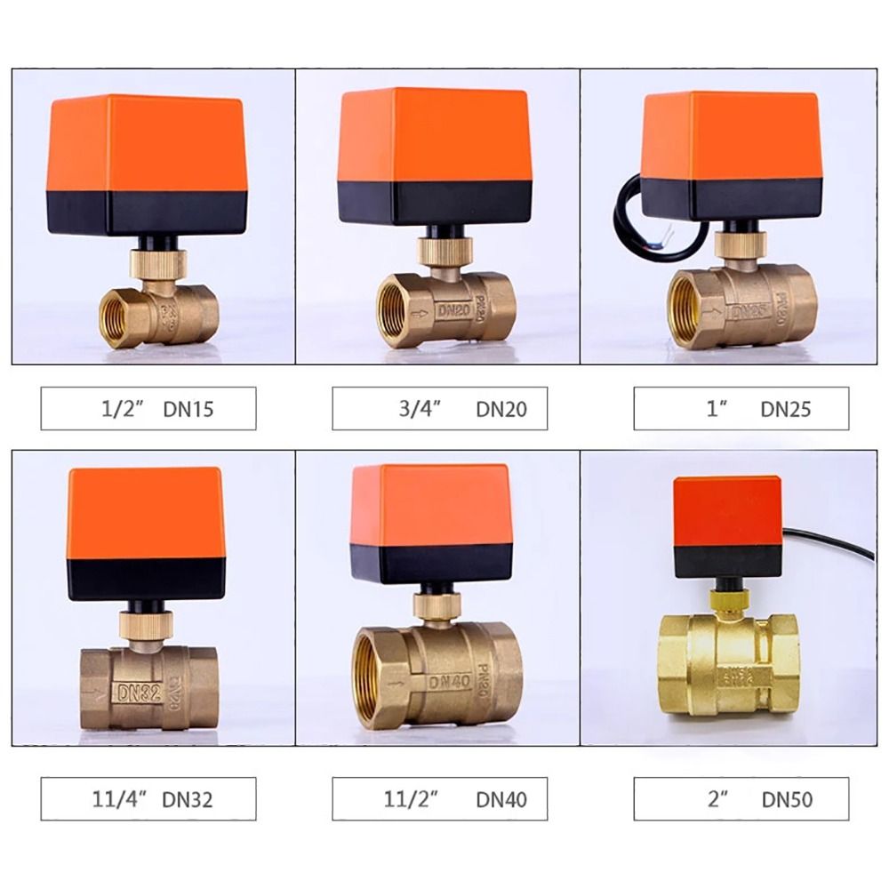 1Pcs 2-Wege-Elektrokugelhahn DN15/DN20/DN25 Messingventilantrieb Langlebiges Magnetventil
