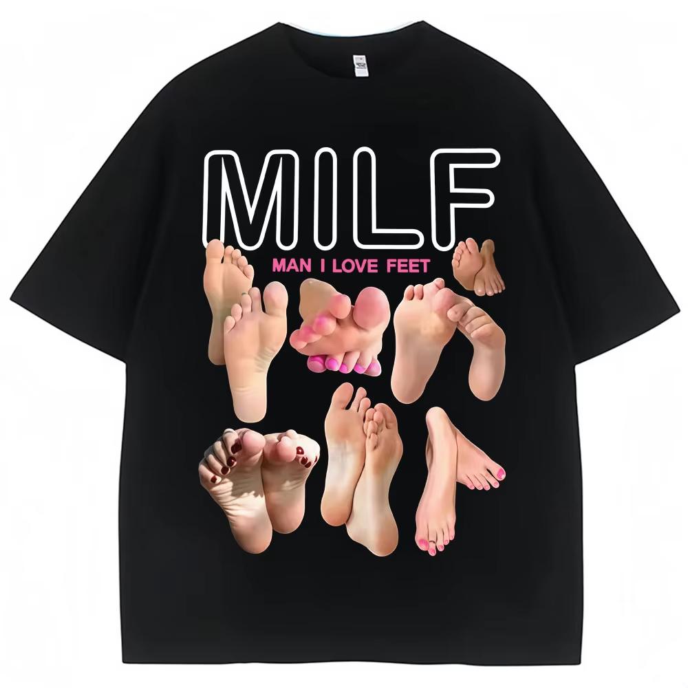 

MILF Man I Love Feet Funny Meme T-Shirts Men Women Humor Fashion T Shirts Women s Cotton Casual T Shirt Streetwear - Men s Su... 5XL різнокольоровий