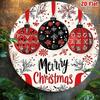 2D Metal Christmas Ball Ornament, 3.15 Inch Iron Wall Decor, Snowflake Design with Merry Christmas Lettering
