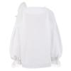 Women's Long Sleeve Blouse V Neck Ruffled Edges Lace Trimmed Shirt Elegant Patchwork Design Lightweight Fabric Suitable for Spring