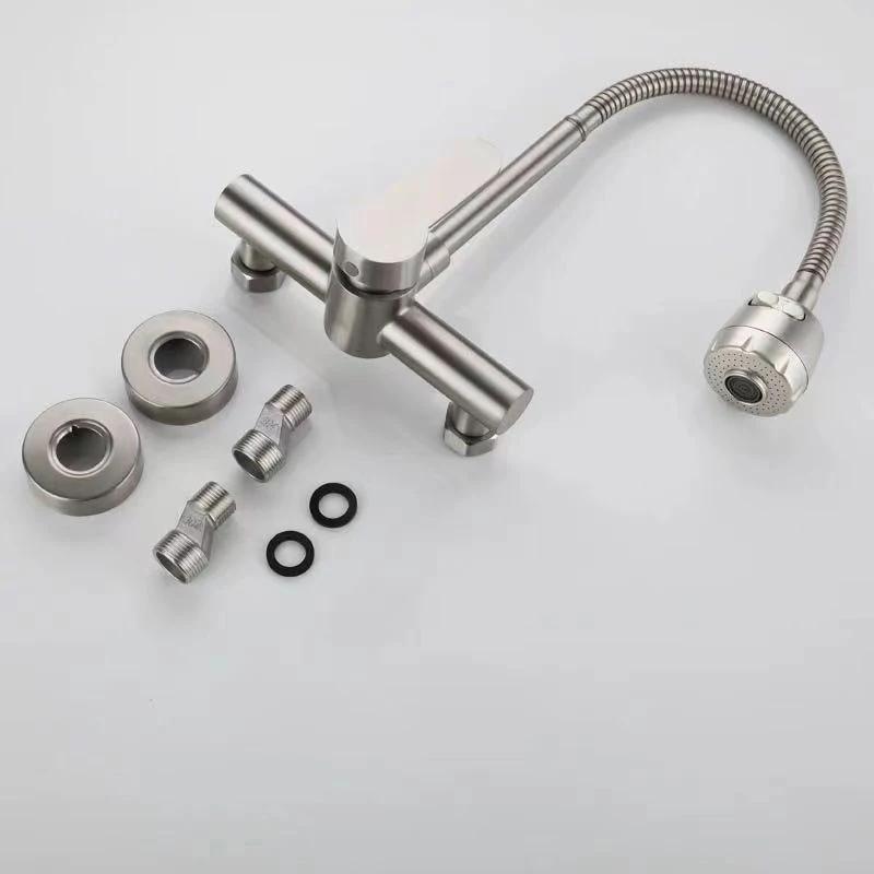 Fali rozsdamentes acél konyhai mosogató csaptelep mosdó csaptelep fali egylyukas és kétlyukas csaptelep meleg és hideg vizes csaptelep