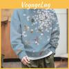 3d Ukiyoe Ripple Mens Printed Animal Hoodie Retro Plant Pattern Pullover Autumn Long Sleeve Loose Sweater Fashion Large Size