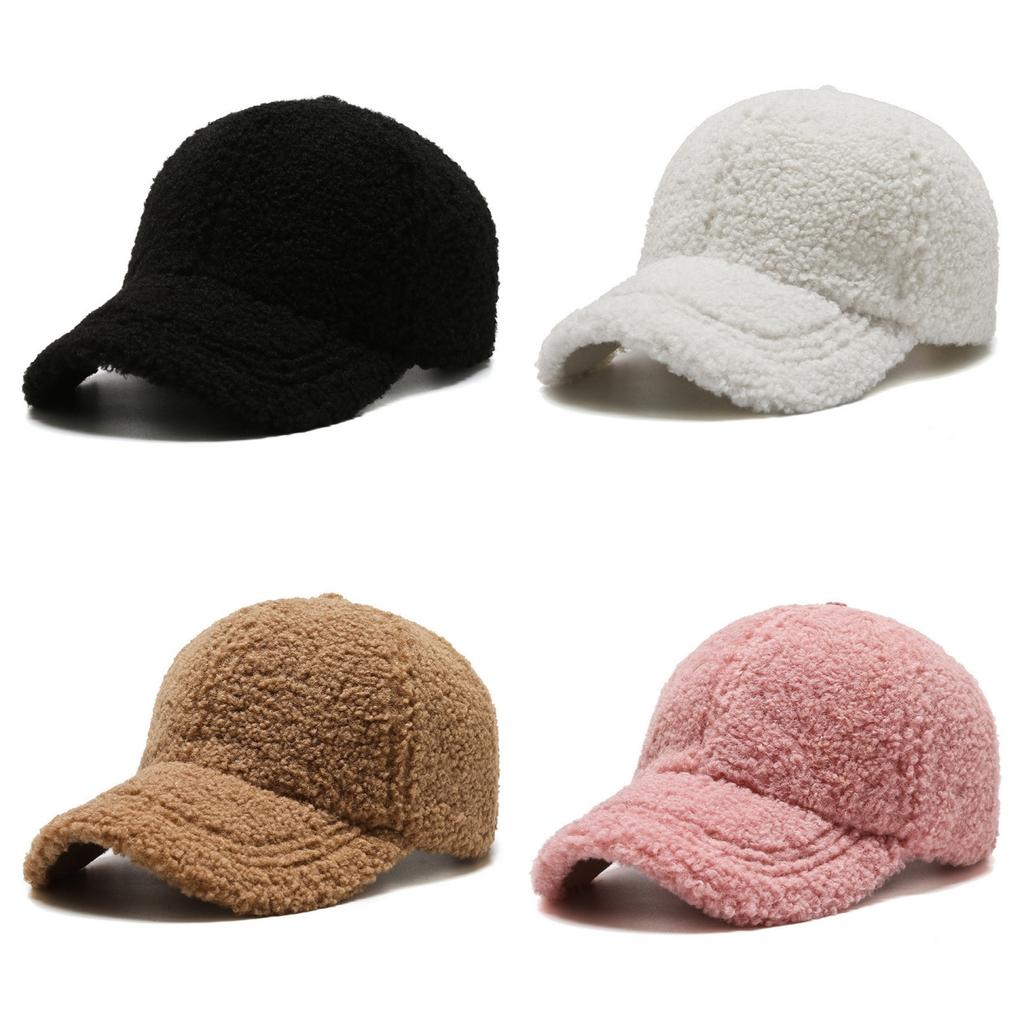 Winter Teddy Fleece Baseball Cap For Women Men Warm Plush Sherpa Baseball Hat Casual Adjustable Warmth Peaked Cap For Cold Weath