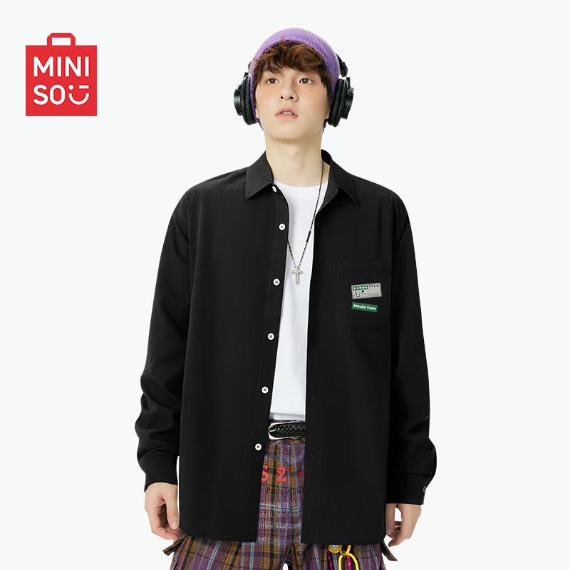 MINISO Men's Casual Loose-Fit Long-Sleeve Shirt